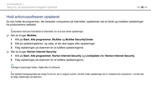 Sony VPCF13S1R - VPCF13S1R Mode d'emploi Danois