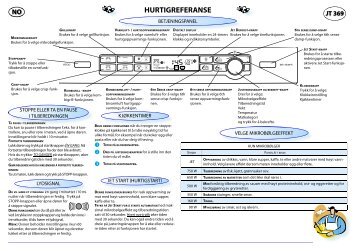 KitchenAid JT 369 WH - JT 369 WH NO (858736999290) Scheda programmi