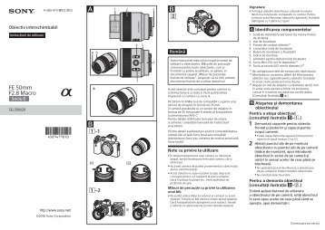 Sony SEL50M28 - SEL50M28 Consignes dâutilisation Roumain