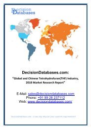 Global and Chinese Tetrahydrofuran(THF) Market Key Manufacturers Analysis 2023