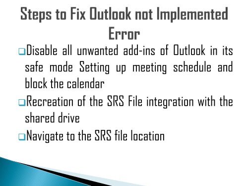 How to Fix Outlook Not Implemented Error? 1-800-243-0019 for help