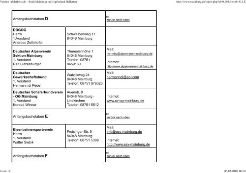 Vereine (alphabetisch) - Stadt Mainburg
