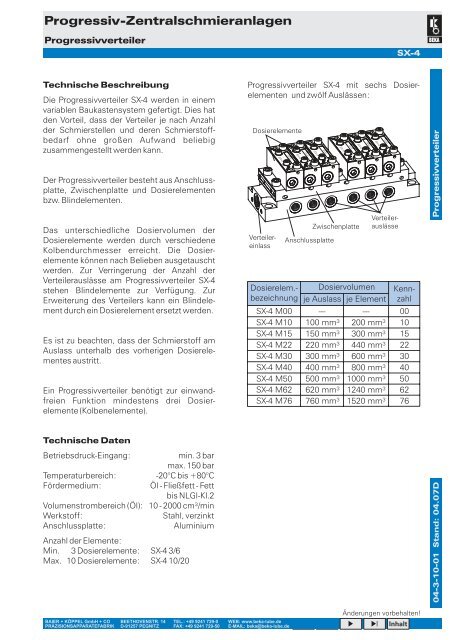 SX4 Progressivverteiler