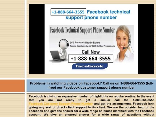 Dial 1-888-664-3555 Facebook Technical support To Deal With The Problems