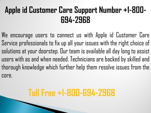 Call 1-800-694-2968 To Create An Apple ID? Apple ID Support