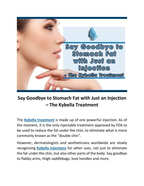 Say Goodbye to Stomach Fat with Just an Injection