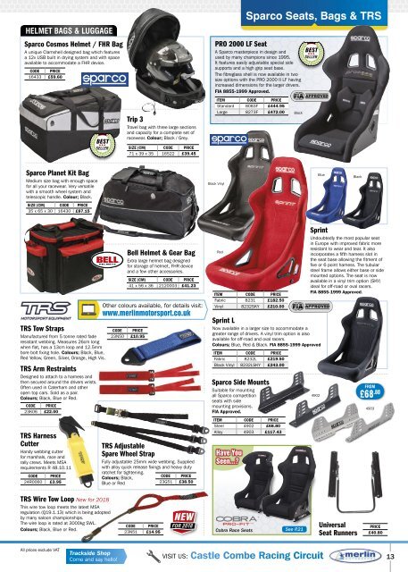 Merlin Motorsport 2018 Catalogue