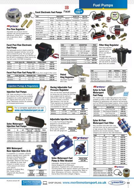 Merlin Motorsport 2018 Catalogue