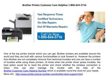 Brother Printer Customer Care Helpline 1-800-644-5716
