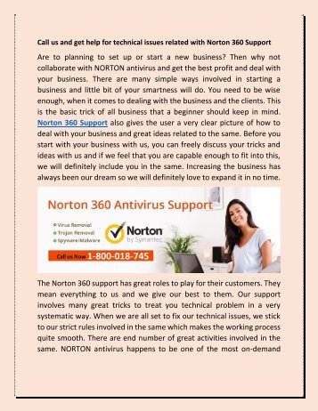 Contact our Norton 360 Support a Need for Virus Free Computing