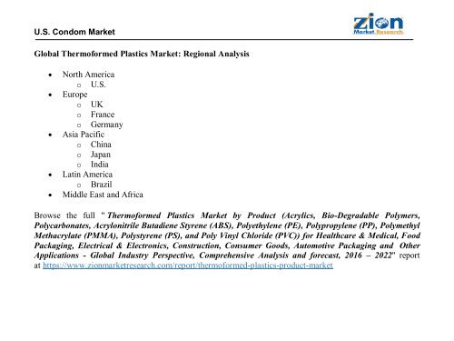 Thermoformed Plastics Market