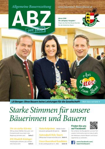 Allgemeine Bauernzeitung  - Ausgabe 01 - 2018 (Kärntner Bauernbund)
