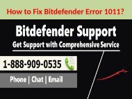 Call 1-888-909-0535 to Fix Bitdefender Error 1011