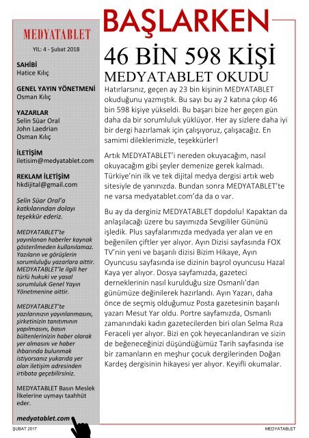 MEDYATABLET 2018 ŞUBAT