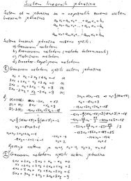 Sistemi linearnih jednacina Gausova metoda Kramerova metoda 