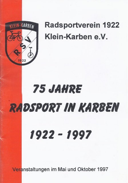 Festschrift 75 Jahre RSV 1922 Klein-Karben e.V.