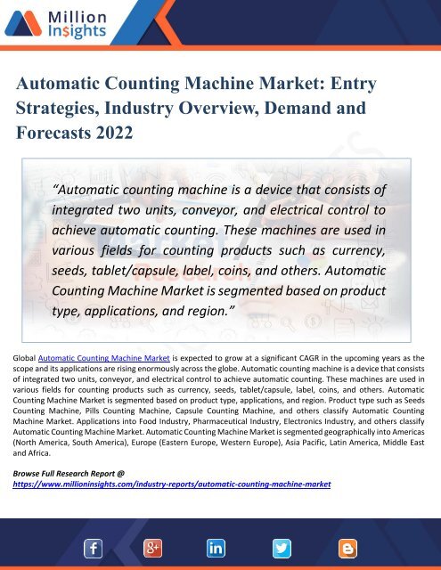 A Comprehensive Study On Automatic Counting Machine Market Size And A Comprehensive Study On Automatic Counting Machine Market Size And Share Growth Trends Forecast 2017 2022