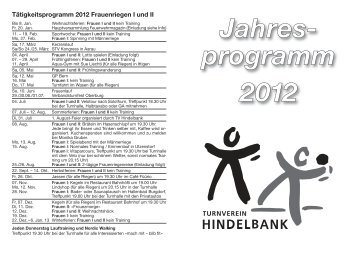 Tätigkeitsprogramm 2012 Männer - TV Hindelbank