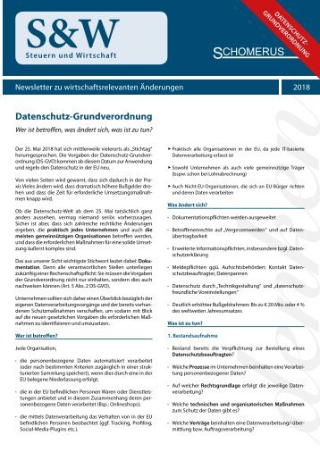 Datenschutz-Grundverordnung 2018