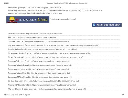 Technology Users Email List - IT Mailing Database 