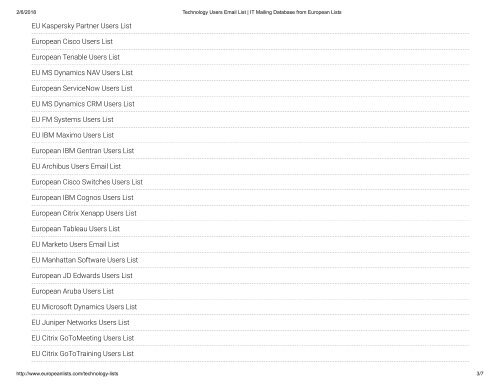 Technology Users Email List - IT Mailing Database 