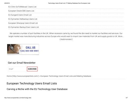 Technology Users Email List - IT Mailing Database 