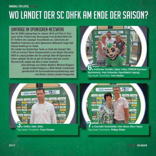 GRÜNWEISS - SC DHfK Leipzig - Magazin zum Neujahrsauftakt 2018