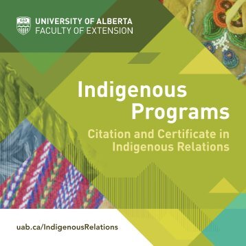 University of Alberta's Faculty of Extension Indigenous Programs Brochure