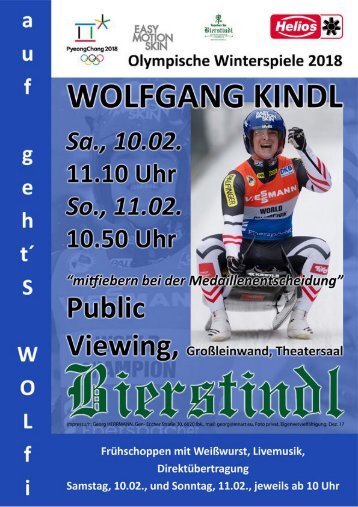 Wolfgang Kindl, Public Viewing 2018