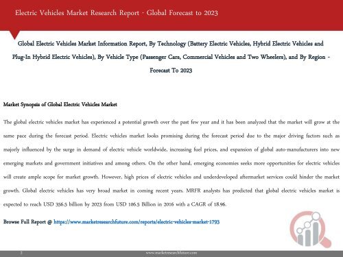 Electric Vehicles Market Research Report - Global Forecast to 2023