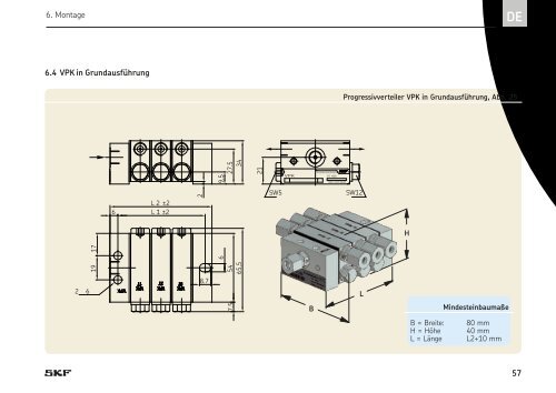 Progressivverteiler der Baureihe VP, VPK, VPB