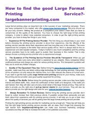How to find the good Large Format Printing Service- largebannerprinting.com