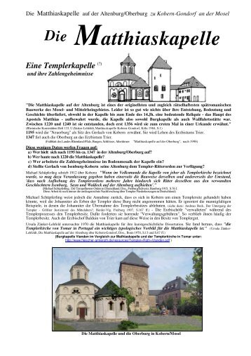 Die Matthiaskapelle - Fleischer-Amteroth.de