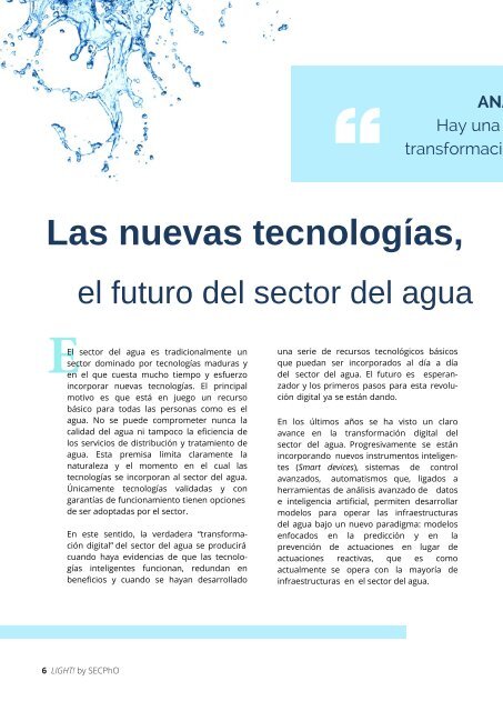 LIGHT! 001 | Gestión del agua mediante tecnologías fotónicas