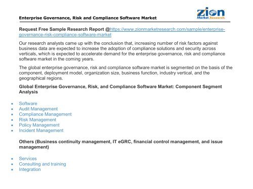 Enterprise Governance, Risk and Compliance Software Market