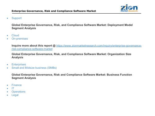 Enterprise Governance, Risk and Compliance Software Market