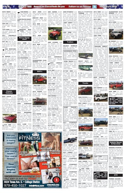 American Classifieds February 8th Edition Bryan/College Station