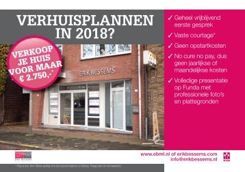 Verhuisplannen in 2018?