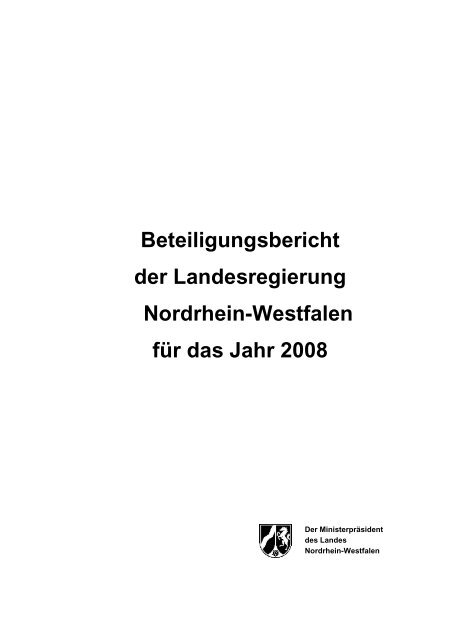 Entwurf Bericht 2008 Finanzministerium Nrw Landesregierung