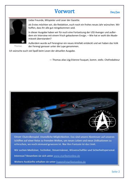 Starfleet-Gazette, Ausgabe 055 (Dezember 2017 / Januar 2018)