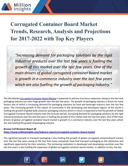 Corrugated Container Board Market – Global Industry Insights, Trends ...