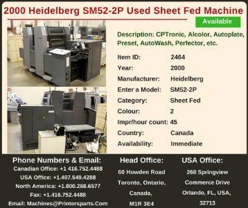 Buy Used 2000 SM52-2P Heidelberg Printing Presses Machine