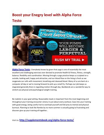  Alpha Force Testo is Natural Testosterone Booster