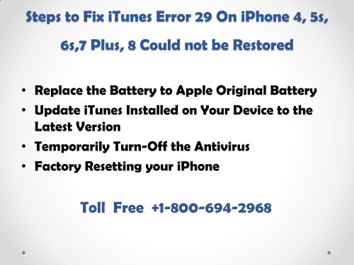 How to Fix iTunes Error 29 On iPhone Could Not be Restore| 1-800-694-2968