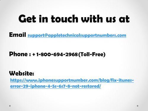 How to Fix iTunes Error 29 On iPhone Could Not be Restore| 1-800-694-2968