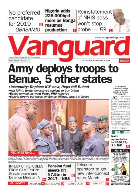 08022018 - Army deploys troops to Benue, 5 other states