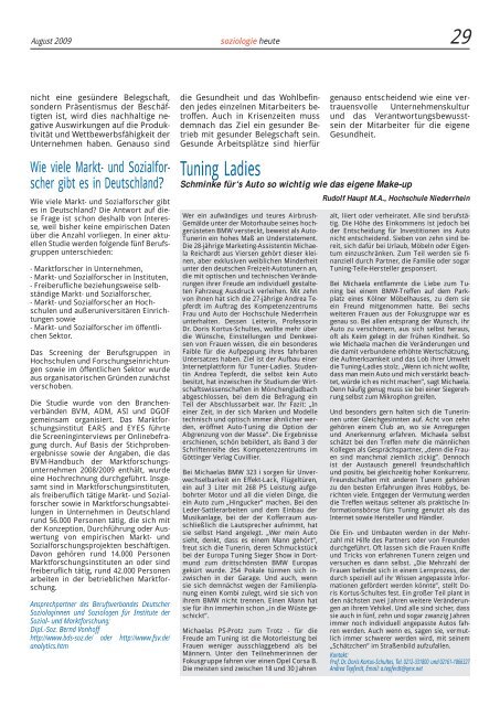 soziologie heute August 2009