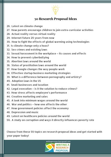 50 Research Proposal Ideas