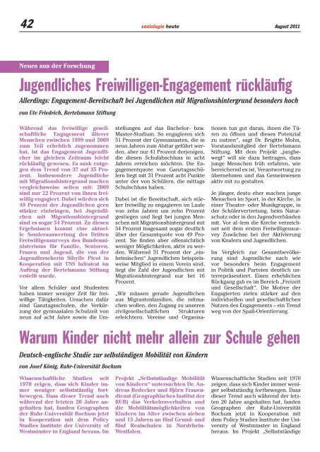 soziologie heute August 2011