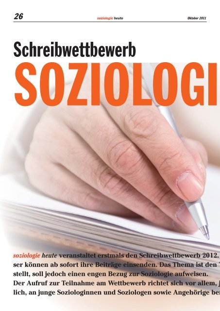 soziologie heute Oktober 2011